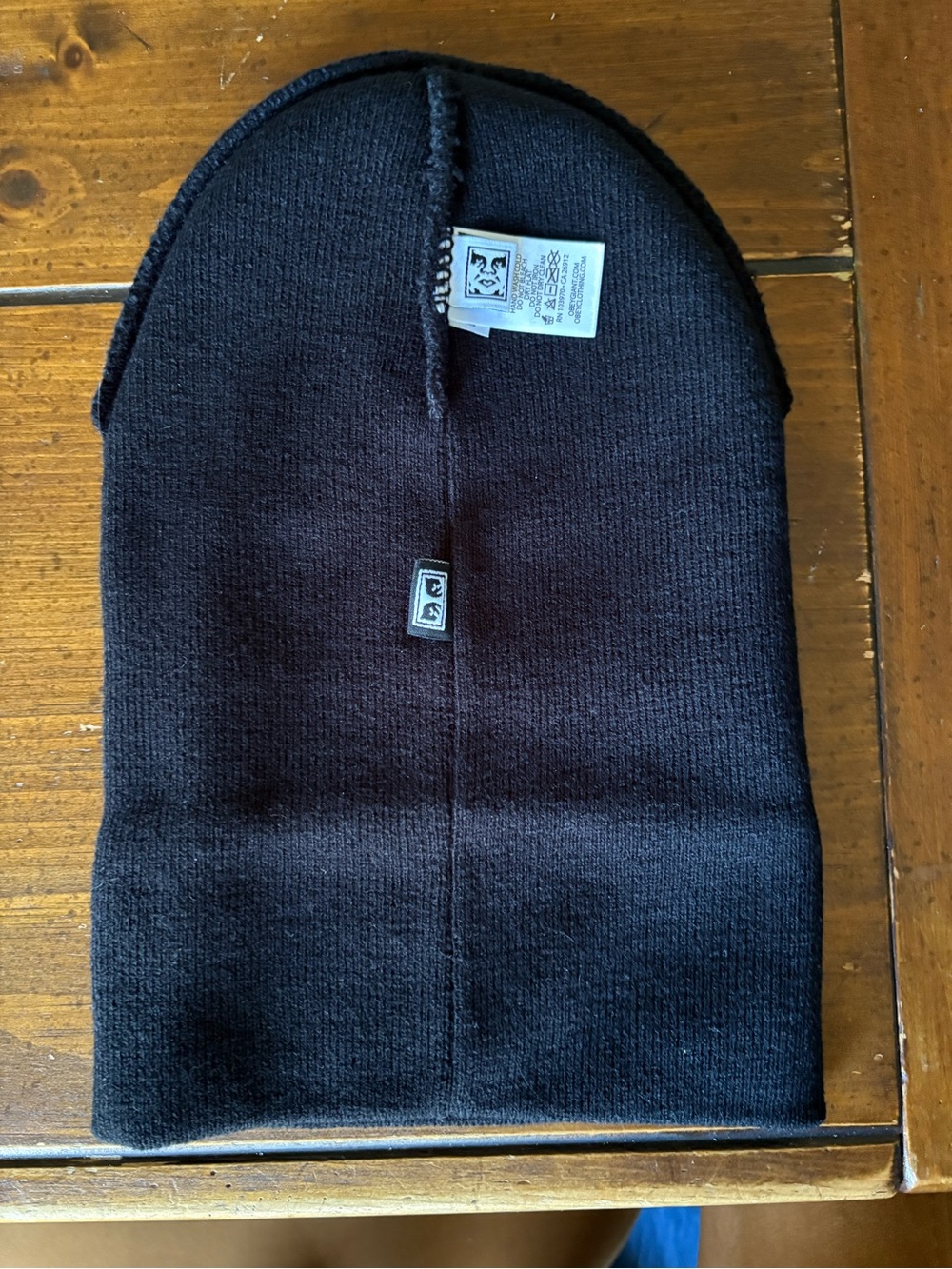 Obey Black Cuffed Knit Beanie with Logo Patch - Picture 3 of 3